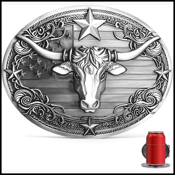 Stainless Brass Alloy Beer Holder Belt Buckle Western Cowboy Novelty main image 7